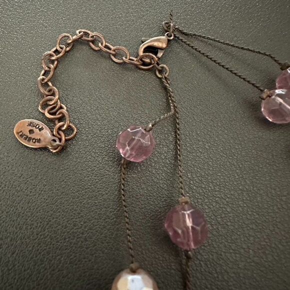 Two Strand Robert Rose Purple Faceted Bead Necklace - Picture 3 of 3